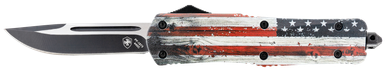 Templar Knife Gen II Wood US Flag - Large Size, Drop Point, D2 Steel, CNC Aluminum Handles