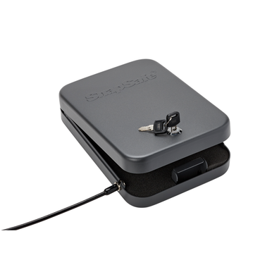 SnapSafe Lock Box X-Large - 10" x 7" x 2", Key Lock, 16 Gauge Steel, Cable Included, Black Finish