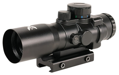 X-vision PSRD14x32mm Prismatic Sight - Black, Tri-Illuminated (Red/Green/Blue) Mil-Dot Reticle