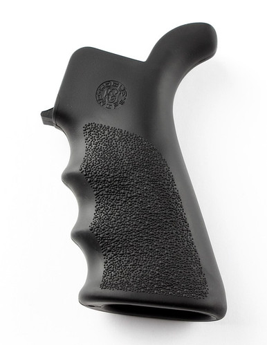Hogue AR-15 / M16 OverMolded Rubber Beavertail Grip with Finger Grooves - Black
