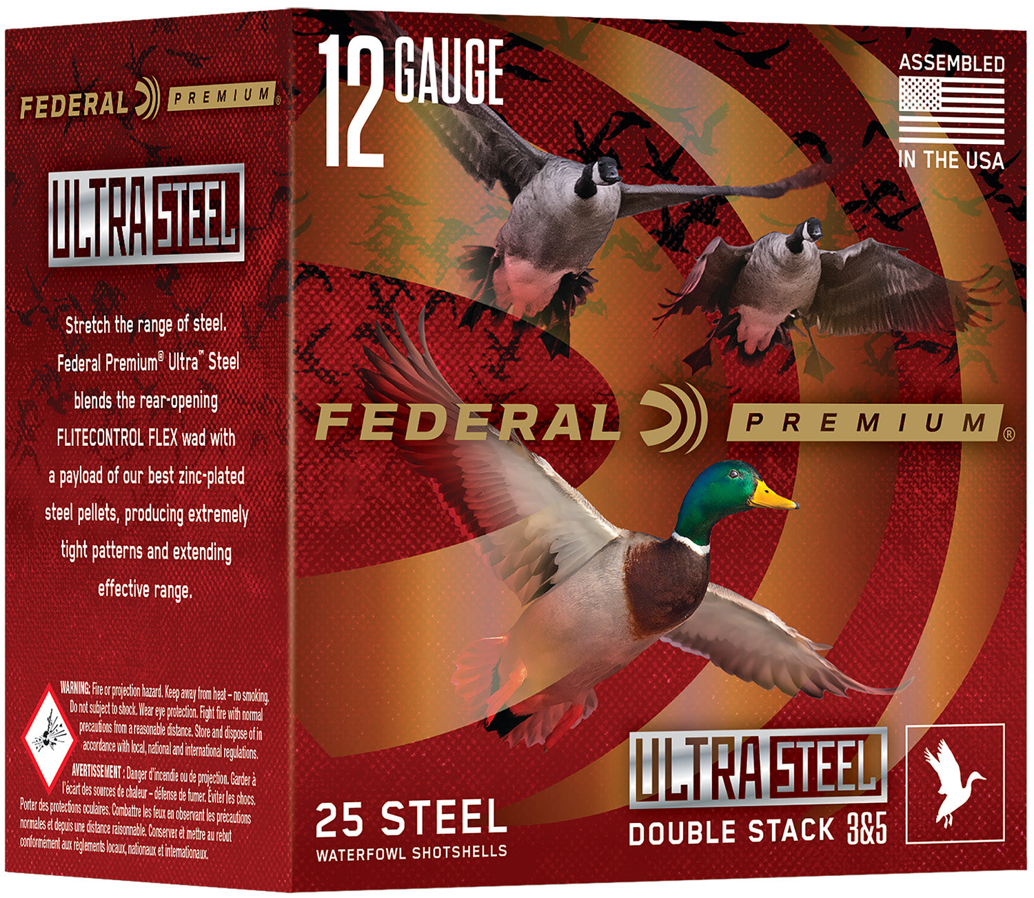 Federal 12 Gauge Shotgun Ammo Ultra Steel 3 in 1-1/4 oz BB 1450 FPS