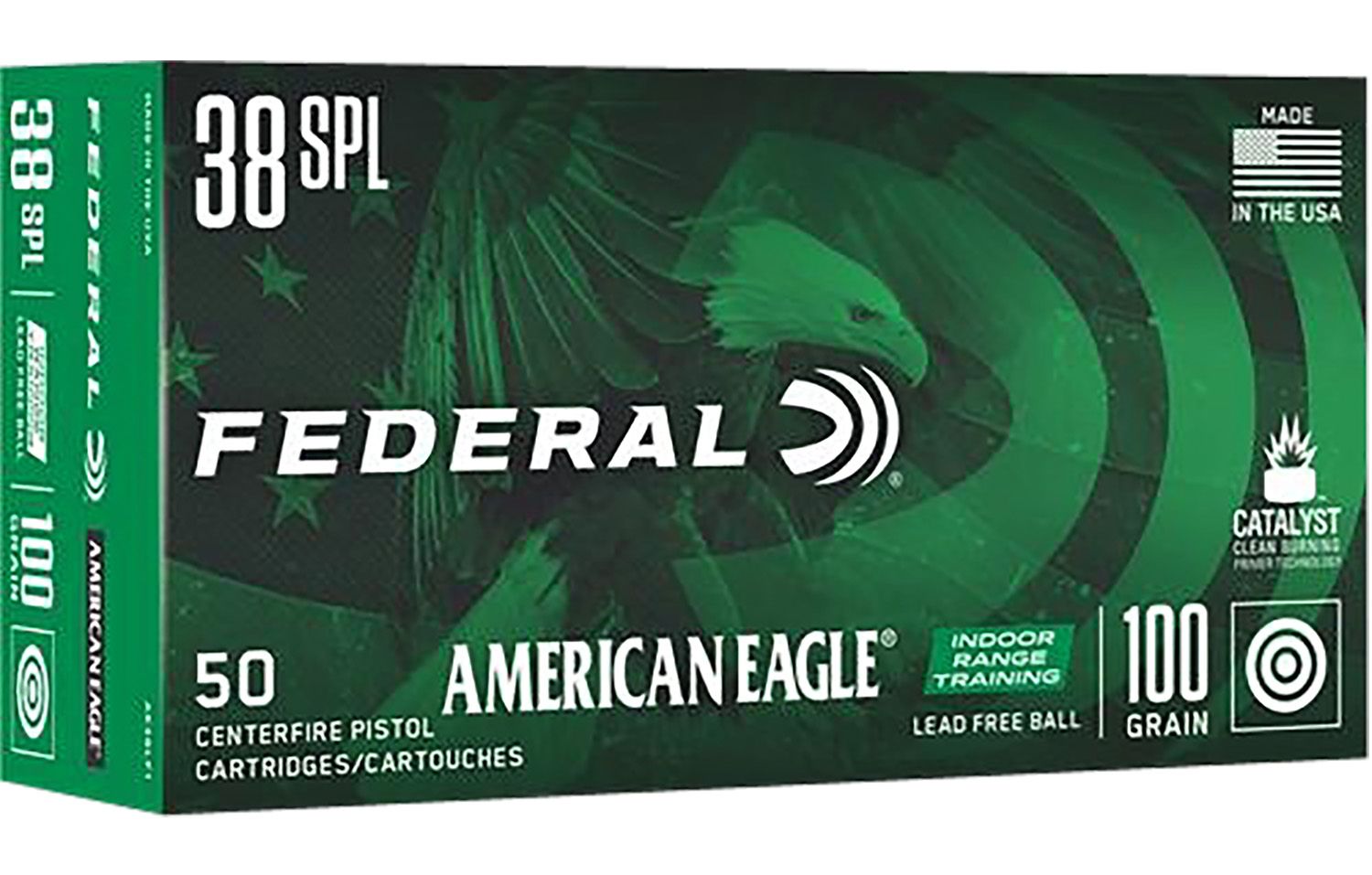 Federal AE38LF1 American Eagle Federal Cartridge Pistol Ammunition AE38LF1, 38 Special, 100 gr, 50 Rd/Bx