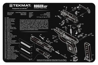 TekMat Ruger SR22 Pistol Mat - 11"x17", Black, Includes Small Microfiber TekTowel, Packed In Tube