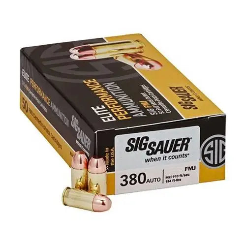 Sig Sauer .380 ACP/Auto 100 grain Full Metal Jacket ammunition 910 FPS