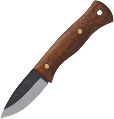 United Cutlery Bushmaster Bantam Bushcrafter Fixed Blade - 2.875" 1095 HC Blade, Zebrawood Handle, Leather Sheath