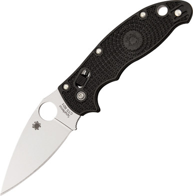 Spyderco Manix 2 Lightweight Folding Knife - 3.37" CTS-BD1 Satin Plain Blade, Black FRCP Handles