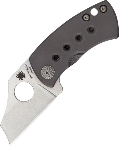 Spyderco McBee Folding Knife - 1.52" CTS-XHP Wharncliffe Plain Blade, Milled Titanium Handles - C236TIP