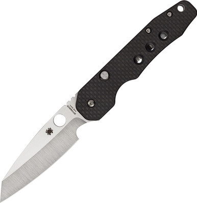 Spyderco Kevin Smock Folding Knife- 3.45" S30V Satin Plain Blade, Carbon Fiber/G10 Laminate Handles