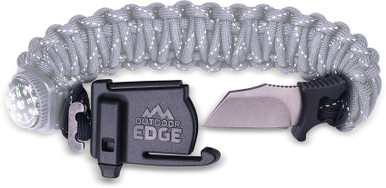 Outdoor Edge ParaSpark - Survival Buckle with Hidden Knife, Whistle, and Fire-starting Ferro Rod