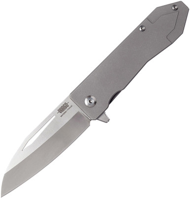 Vargo Outdoors Sobata 398 Titanium Folding Knife -3.2" Sintered Titanium Ceramic Silver Alloy Blade, 6AL4V Titanium Handles
