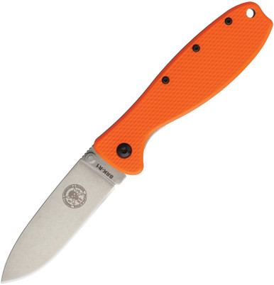 ESEE Zancudo Folding Knife - 3" Stonewashed Blade, Orange FRN and Stainless Steel Handles
