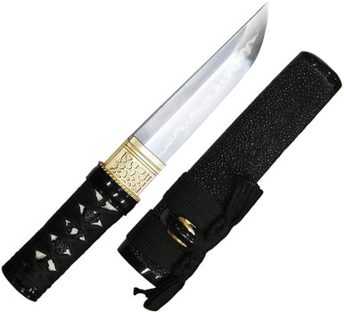 BattleBlades Shinobi Tanto - Hand forged and hand polished 1095HC steel blade with a clay-tempered hamon