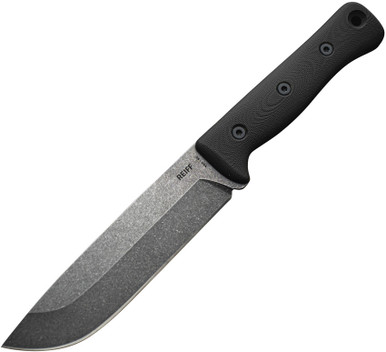Reiff Knives F6 Leuku Survival Knife - 6" CPM-3V Drop Point Blade, Black G10 Handle, Kydex Sheath