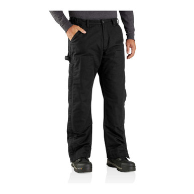 Carhartt Mens Loose Fit Natural-Rise Washed Duck Insulated Pants