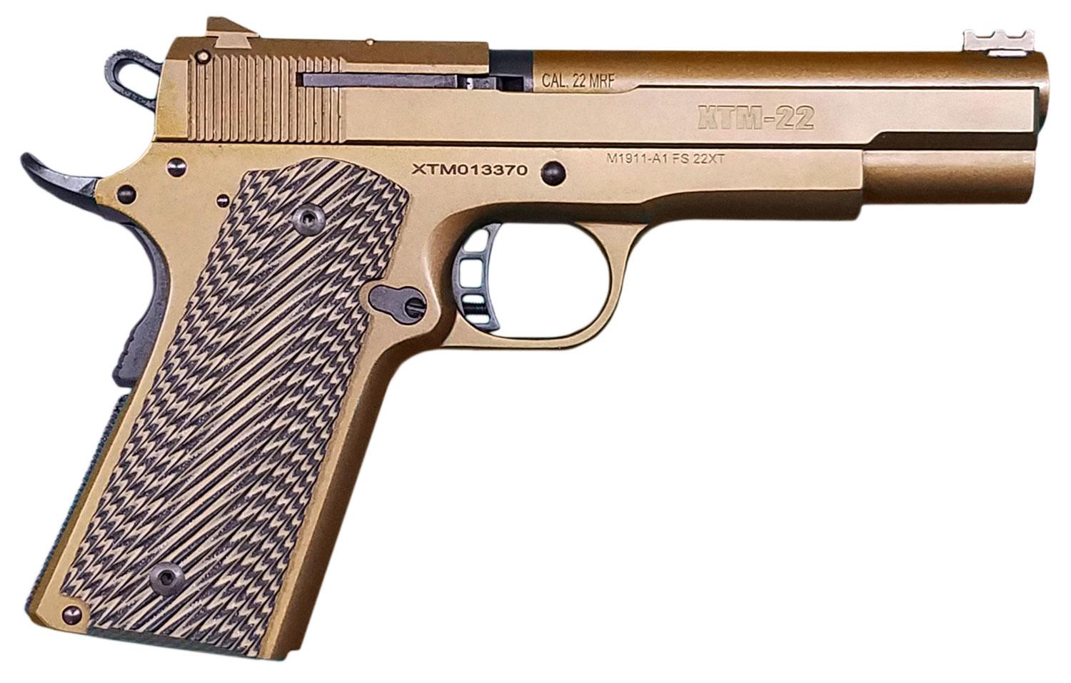 Rock Island XT Magnum SAO Pistol 56792, 22 WMR, 5", Brown G10 Grips, Burnt Bronze Cerakote, 14 Rds