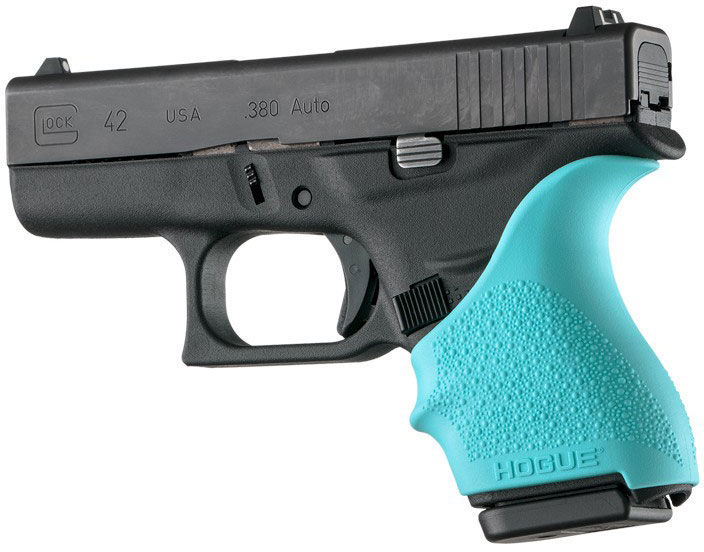 Hogue HandALL Beavertail Grip Sleeve for Glock 42/43, Aqua (18204)
