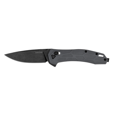 Kershaw 2042 Covalent DuraLock KVT Flipper Knife - 3.2" D2 BlackWashed Drop Blade, Gray Glass-Reinforced Nylon Handles, Reversible Bayonet Clip