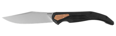 Kershaw 2076 Strata KVT Flipper Knife - 4.5" D2 Bead Blasted Clip Point Blade, Black G10 and Stainless Steel Handles