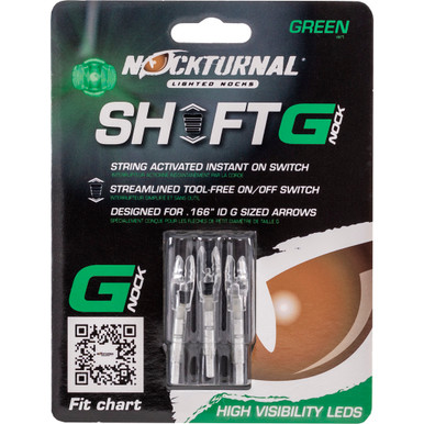 Nockturnal Lighted Nocks Green G 3 pk.