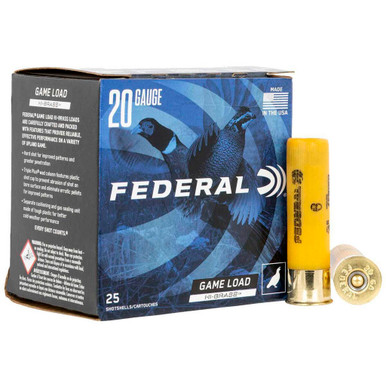Federal Game Shok Hi Brass Load 20 ga. 3 in. 1 1/4 oz. 6 Shot 25 rd.