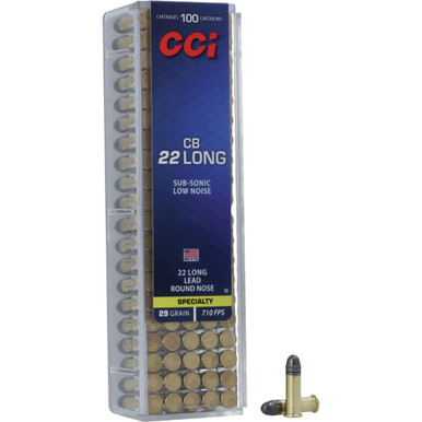 CCI CB Long Rimfire Ammo 22 Long 29 gr. LRN 100 rd.