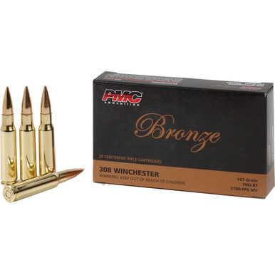 PMC Bronze Rifle Ammo 308 Win FMJ BT 147 gr. 20 rd.