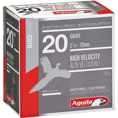 Aguila High Velocity Shotgun Game Load 20 ga. 2.75 in. 1 oz. 6 Shot 25 rd.