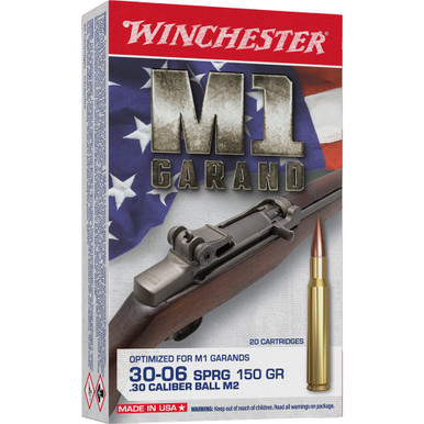 Winchester M1 Garand Rifle Ammo 30-06 Sprg. 150 gr. FMJ 20 rd.