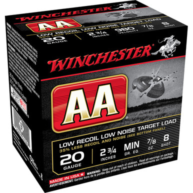 Winchester AA Low Recoil Load 20 ga. 2.75 in. 7/8 oz. 8 Shot 25 rd.