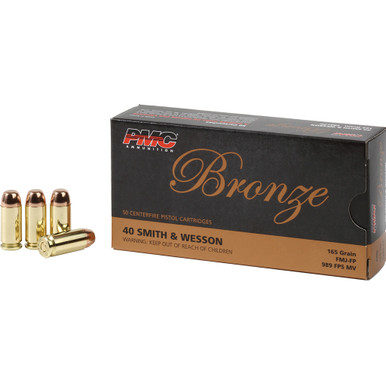 PMC Bronze Pistol Ammo 40 S&W FMJ 165 gr. 50 rd.