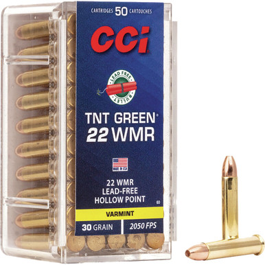 CCI Varmint TNT Green Rimfire Ammo 22 Mag 30 gr. Hollow Point 50 rd.