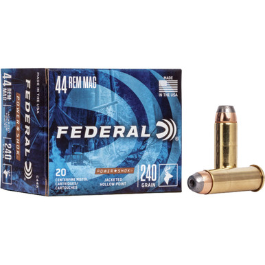 Federal Power-Shok Pistol Ammo 44 Rem. 240 gr. JHP 20 rd.