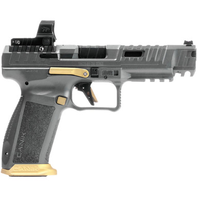 Canik SFx Rival Pistol 9mm 5 in. Grey with Gold 18 rd. MeCanik MO2 Optic