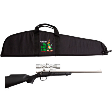 Keystone Crickett Package Rifle 22 LR 16 in. Black S/S with Scope RH