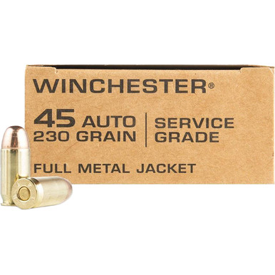 Winchester Service Grade M1911 Pistol Ammo 45 ACP 230 gr. FMJ 50 rd.