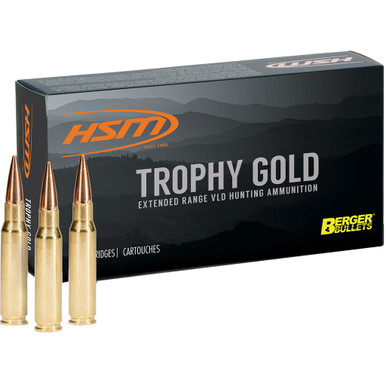 HSM Trophy Gold Rifle Ammunition 300 Win. Mag. Berger 185 gr. 20 rd.