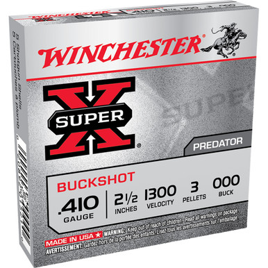 Winchester Super-X Shot 410 ga. 2.5 in. 3 Pellets 000 Buck Shot 5 rd.