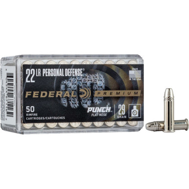 Federal Premium Personal Defense Rimfire Ammo 22 LR. 29 gr. FN 50 rd.