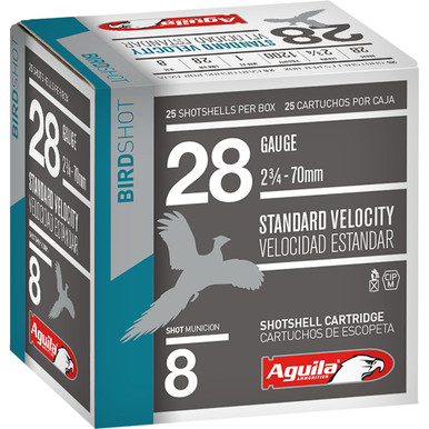 Aguila Standard Velocity Shotgun Game Load 28 ga. 2.75 in. 1 oz. 8 Shot 25 rd.