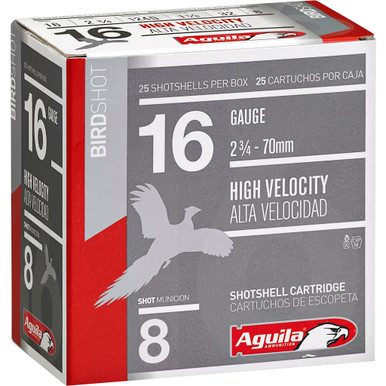 Aguila High Velocity Shotgun Game Load 16 ga. 2.75 in. 1 1/8 oz. 8 Shot 25 rd.