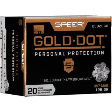 Speer Gold Dot Personal Protection Pistol Ammo 357 Mag. 125 gr. HP 20 rd.