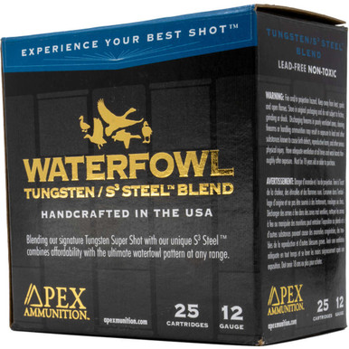 Apex Waterfowl TSS/S3 Steel Blend Shotgun Ammo 12 ga. 3 in. 1-5/16oz#BB/#7.5 25 rd.