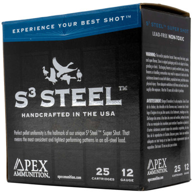 Apex Waterfowl S3 Steel Shotgun Ammo 12 ga. 3 in. 1-1/4oz #425 rd