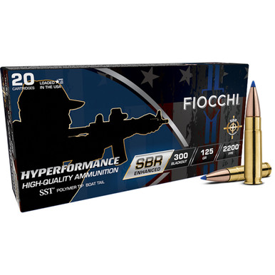 Fiocchi Hyperformance SBR Enhanced Rifle Ammo 300 Blackout 125 gr. SST 20 rd.