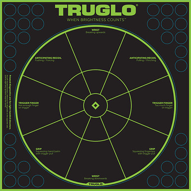 TruGlo TruSee Splatter Handgun Diagnostic Target Green 12x12 6pk