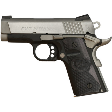 Colt 1911 Defender Pistol 45 ACP 3 in. Cerakote Titanium/Blue 7 rd.