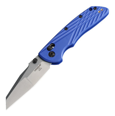 Hogue Deka ABLE Lock Folding Knife - 3.25" CPM-MagnaCut Stonewashed Modified Wharncliffe Blade, Blue Polymer Handles - 24363