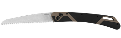 Kershaw Knives Taskmaster Saw 2 - Folding Knife, 7" Silver Blade, Black/Tan Handle