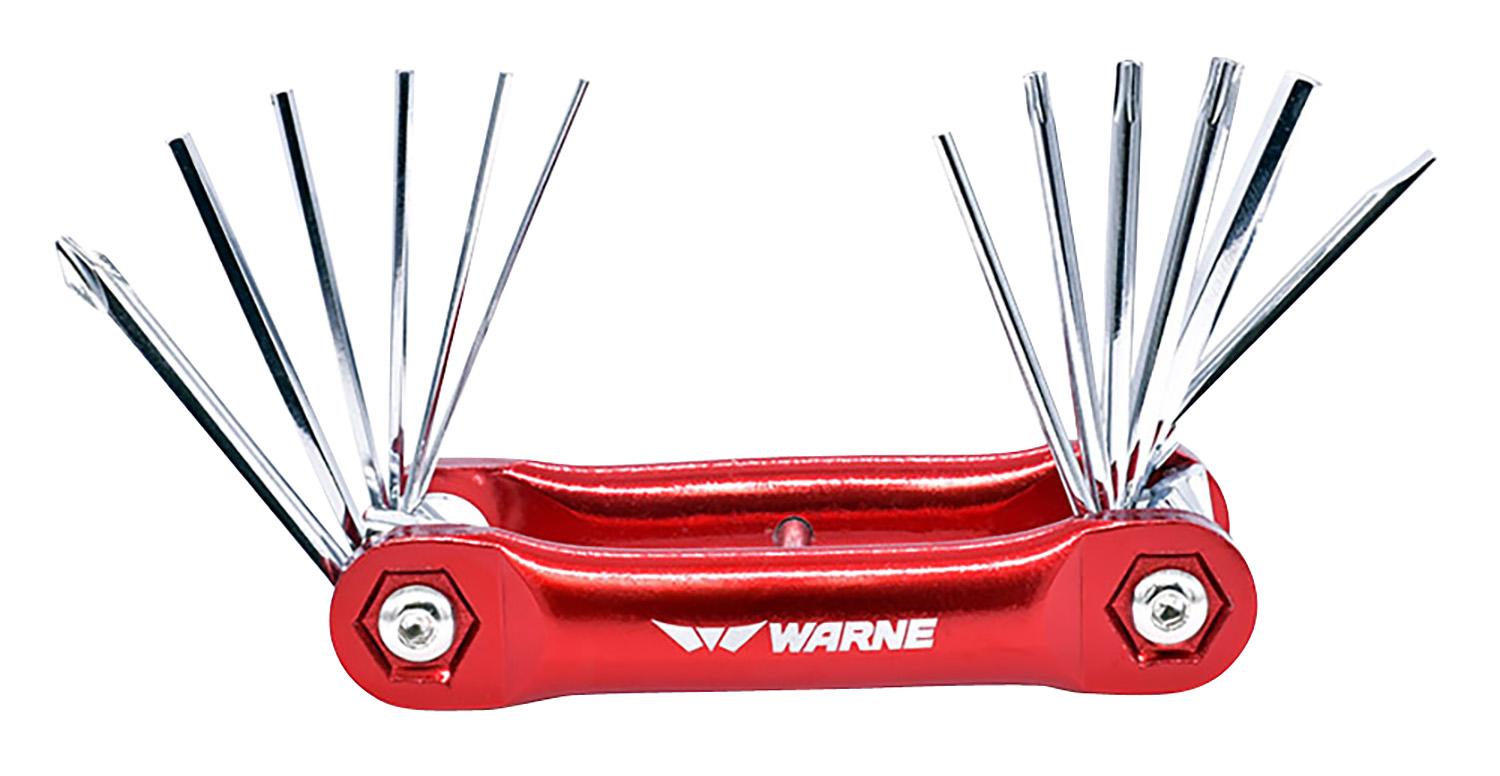 Warne Range Tool, Folding Multi-Tool w/Red Aluminum Handle (RT1)