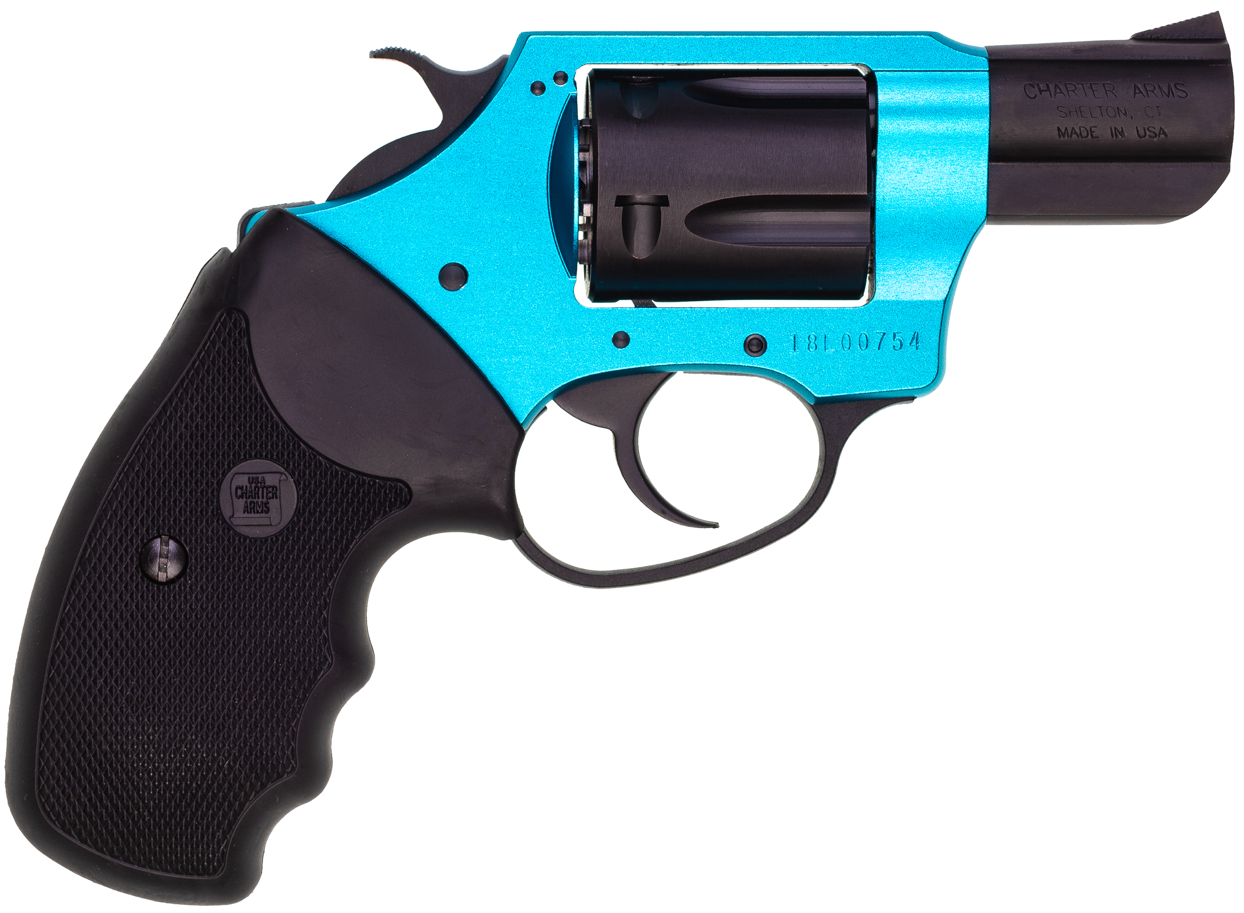 Charter Arms Undercover Lite Santa Fe Sky Revolver 53864, 38 Special, 2", Black Rubber Grip, Turquoise Finish, 5 Rd